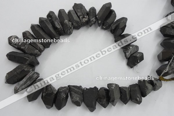 CTD923 Top drilled 15*20mm - 18*38mm wand plated quartz beads