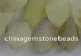 CTD931 Top drilled 13*18mm - 18*25mm freeform lemon quartz beads