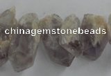 CTD933 Top drilled 10*14mm - 15*25mm faceted nuggets amethyst beads