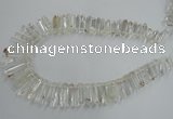 CTD935 Top drilled 6*15mm - 7*40mm wand AB grade white crystal beads