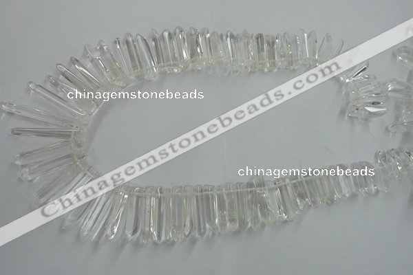 CTD936 Top drilled 6*15mm - 7*40mm wand A grade white crystal beads