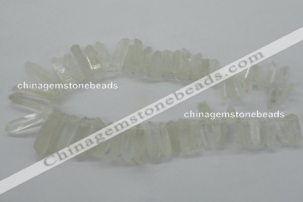 CTD937 Top drilled 6*20mm - 8*35mm sticks white crystal beads