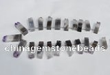 CTD940 Top drilled 8*25mm - 10*40mm sticks druzy amethyst beads