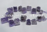 CTD941 Top drilled 14*20mm - 28*35mm freeform druzy amethyst beads