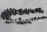 CTD944 Top drilled 10*15mm - 15*25mm nuggets plated druzy agate beads