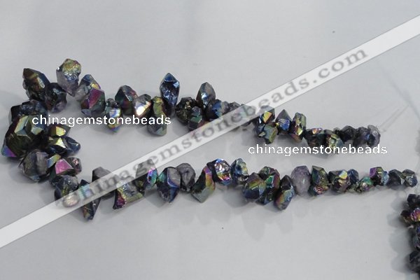 CTD950 Top drilled 8*10mm - 15*25mm nuggets plated druzy quartz beads