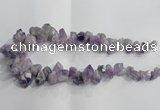 CTD952 Top drilled 8*12mm - 18*25mm faceted nuggets plated amethyst beads