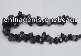 CTD956 Top drilled 8*10mm - 18*25mm faceted nuggets plated amethyst beads