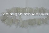 CTD957 Top drilled 8*20mm - 10*35mm nuggets AB-color white crystal beads