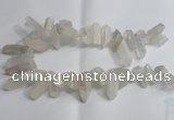 CTD958 Top drilled 10*20mm - 15*35mm nuggets AB-color white crystal beads