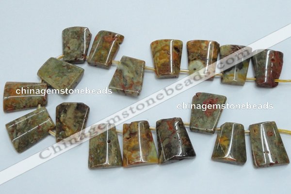 CTD965 Top drilled 22*30mm trapezoid agate gemstone beads