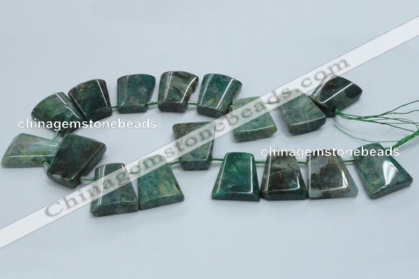 CTD966 Top drilled 22*30mm trapezoid agate gemstone beads