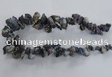 CTD980 Top drilled 10*15mm - 15*25mm nuggets plated druzy agate beads