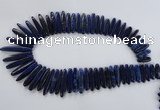 CTD982 Top drilled 6*20mm - 8*45mm sticks lapis lazuli gemstone beads