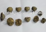 CTD994 Top drilled 12*15mm - 18*25mm nuggets plated druzy agate beads