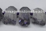 CTD998 Top drilled 15*20mm - 20*25mm nuggets plated druzy amethyst beads