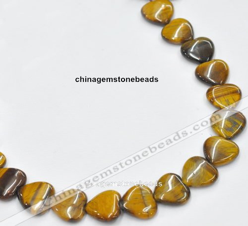 CTE06 15.5 inches 14mm heart yellow tiger eye beads wholesale