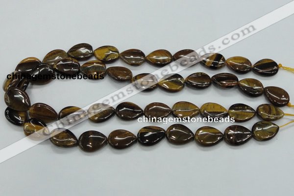 CTE100 15.5 inches 13*18mm flat teardrop yellow tiger eye beads