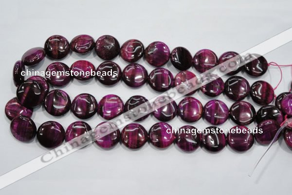 CTE1005 15.5 inches 18mm flat round dyed red tiger eye beads