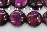 CTE1006 15.5 inches 20mm flat round dyed red tiger eye beads