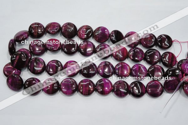 CTE1006 15.5 inches 20mm flat round dyed red tiger eye beads