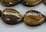 CTE101 15.5 inches 18*25mm flat teardrop yellow tiger eye beads