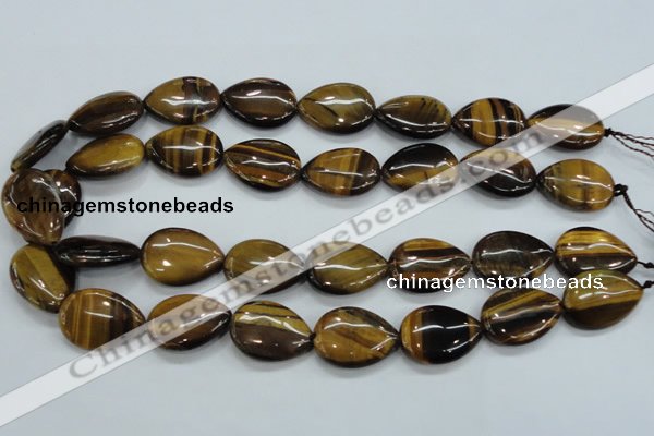 CTE101 15.5 inches 18*25mm flat teardrop yellow tiger eye beads