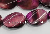 CTE1010 15.5 inches 20*30mm twisted oval dyed red tiger eye beads