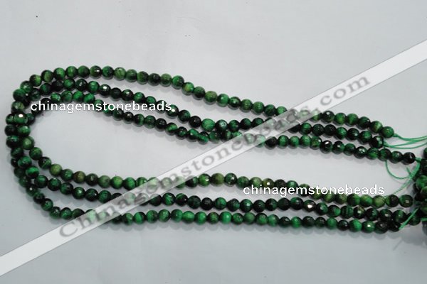 CTE1011 15.5 inches 6mm faceted round dyed green tiger eye beads