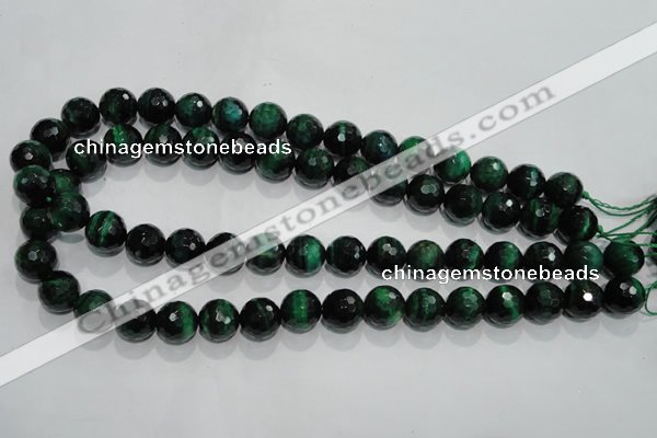 CTE1012 15.5 inches 8mm faceted round dyed green tiger eye beads