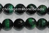 CTE1015 15.5 inches 12mm faceted round dyed green tiger eye beads