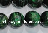 CTE1019 15.5 inches 20mm faceted round dyed green tiger eye beads