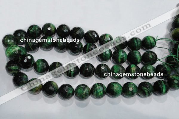 CTE1019 15.5 inches 20mm faceted round dyed green tiger eye beads