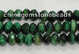 CTE1021 15.5 inches 5*8mm faceted rondelle dyed green tiger eye beads