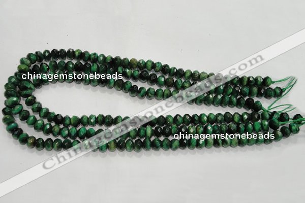 CTE1021 15.5 inches 5*8mm faceted rondelle dyed green tiger eye beads