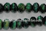 CTE1023 15.5 inches 8*12mm faceted rondelle dyed green tiger eye beads