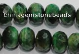 CTE1024 15.5 inches 10*14mm faceted rondelle dyed green tiger eye beads