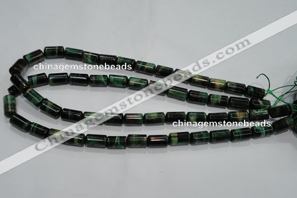 CTE1030 15.5 inches 8*14mm tube dyed green tiger eye beads wholesale