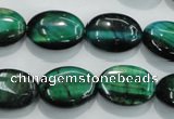 CTE1043 15.5 inches 13*18mm oval dyed green tiger eye beads