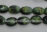 CTE1048 15.5 inches 10*14mm oval dyed green tiger eye beads