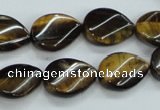 CTE109 15.5 inches 12*18mm twisted teardrop yellow tiger eye beads