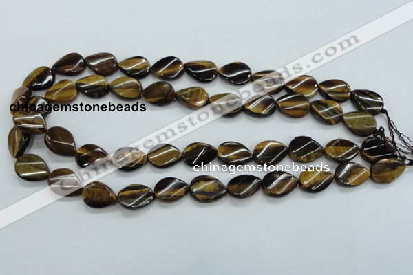 CTE109 15.5 inches 12*18mm twisted teardrop yellow tiger eye beads