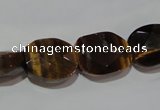 CTE1110 15.5 inches 13*17mm faceted freeform yellow tiger eye beads