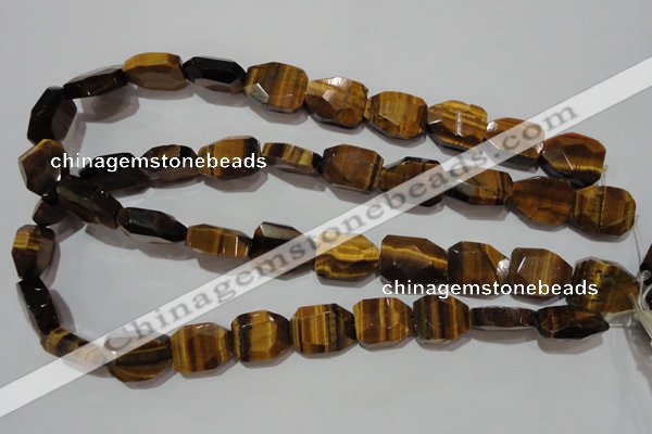 CTE1111 16*18mm - 17*23mm faceted freeform yellow tiger eye beads