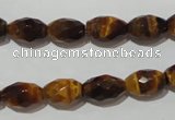 CTE1113 15.5 inches 8*12mm faceted rice yellow tiger eye beads