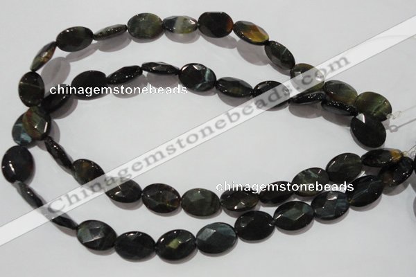 CTE1118 15.5 inches 13*18mm faceted oval blue tiger eye beads