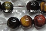 CTE1128 15 inches 12mm round mixed tiger eye & white crystal beads