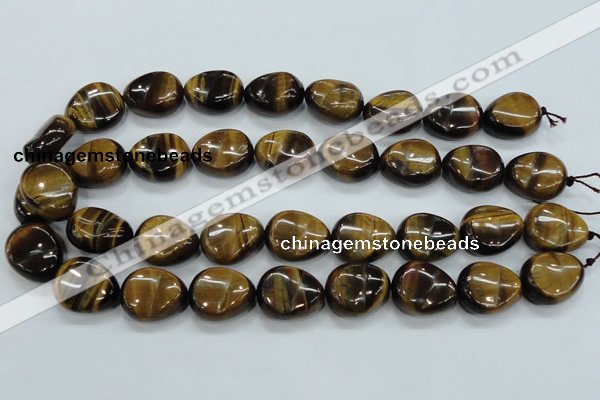 CTE114 15.5 inches 18*22mm nugget yellow tiger eye beads wholesale