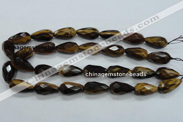 CTE117 15.5 inches 14*26mm faceted teardrop yellow tiger eye beads