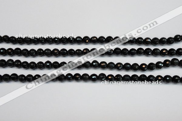 CTE1185 15.5 inches 6mm faceted round blue tiger eye beads